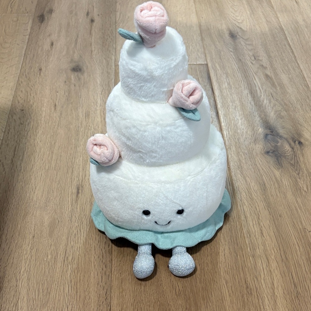 Plush White & Pink Tiered Cake Stuffed Toy - Brand